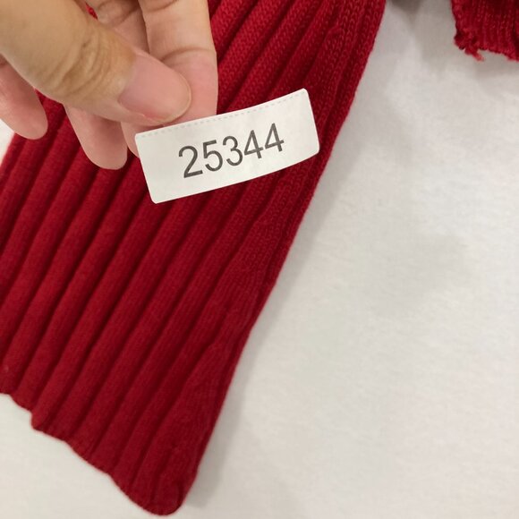 New Seek the Label Medium Red Rib Knit Flare Sleeve Zipper Detail Crop Sweater - Picture 9 of 9